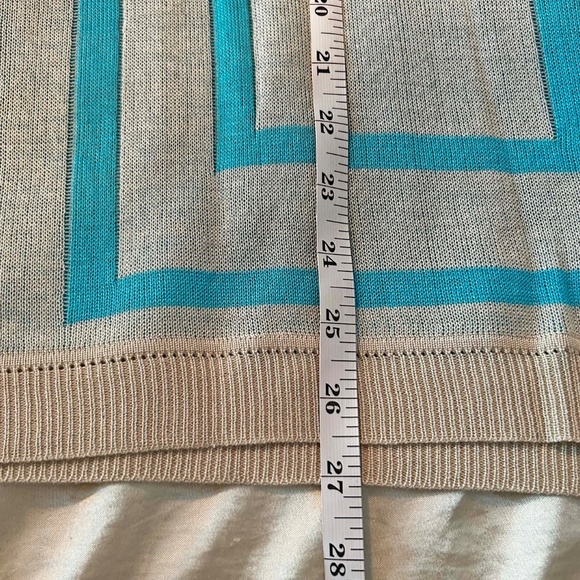 PONCHO, TURQUOISE & LT GREY, ONE SIZE, REVERSIBLE, SILKY VISCOSE, OPEN SIDES - Picture 6 of 10